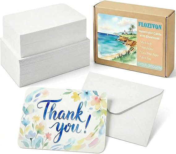 FLOZIVON Watercolor Cards & Envelopes